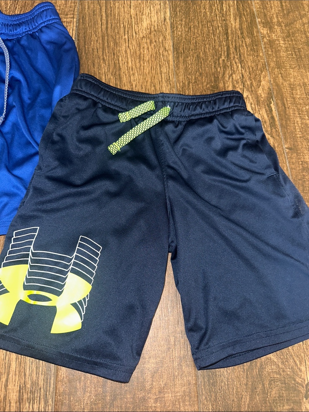 Under Armour Blue & Navy Boys' Performance Shorts with Logo - Picture 8 of 11